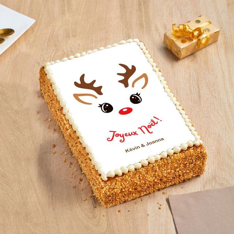 Gateau Renne de Noel à message La Romainville