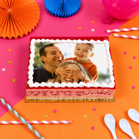 Framboisine Photo - personnalisez ce bon gâteau avec la photo de votre choix