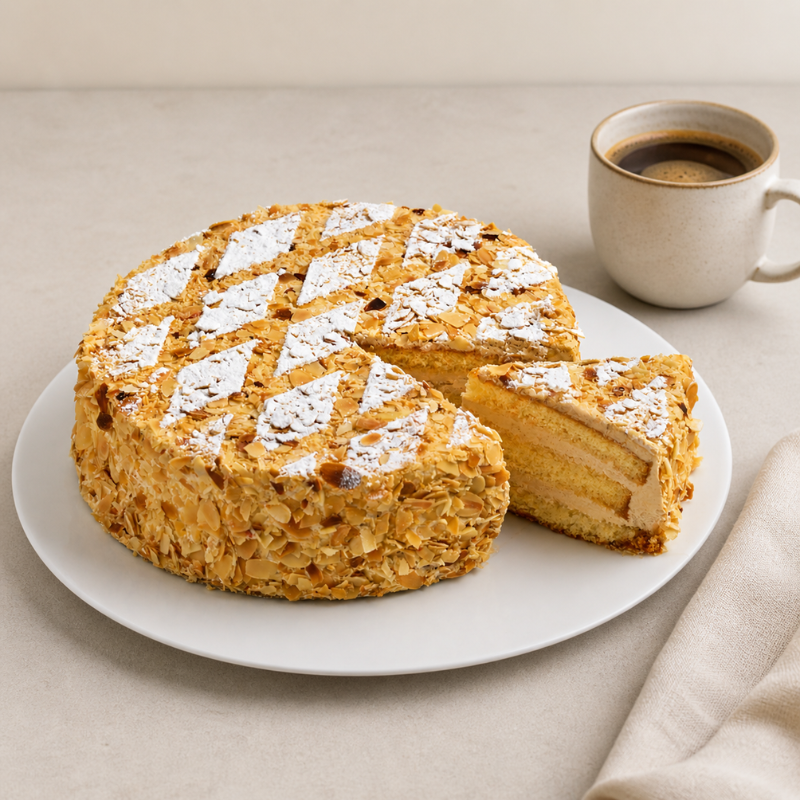 Moka Napoléon - Gâteau  à la crème Noisette - Pâtisserie La Romainville
