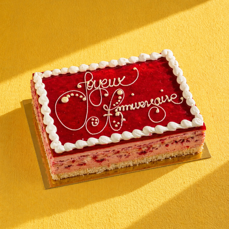 Framboisine personnalisée La Romainville - un dessert frais à la crème framboise et framboises