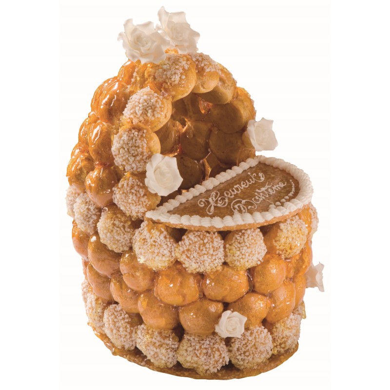 Berceau - Pièce Montée de choux  - baptême fille et garçon  - Pâtisserie La Romainville