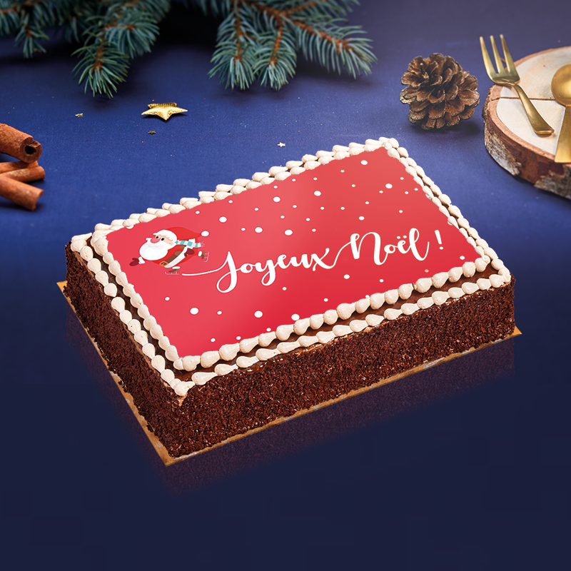 Gâteau de Noël délicieux gâteau au fabuleux décor de Noël