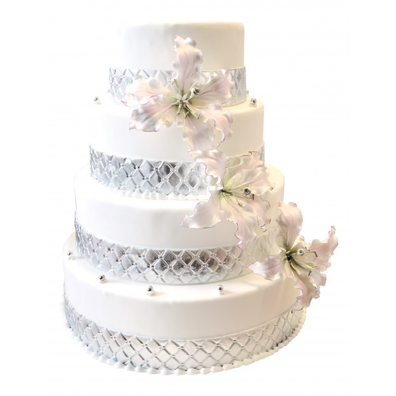 Wedding Cake Argent - Pièce montée La Romainviille Wedding Cake Argent - Pièce montée La Romainviille