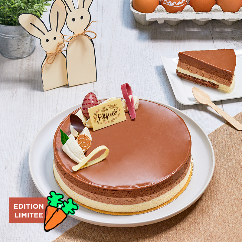 Symphonie 3 chocolats, un entremets aux trois chocolats créé par les pâtissiers de La Romainville