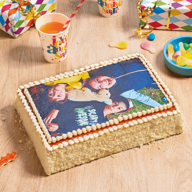 Gâteau vanille photo - Gâteau Saint-Michel personnalisé - Pâtisserie La Romainville