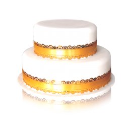 wedding cake doré 2 etages