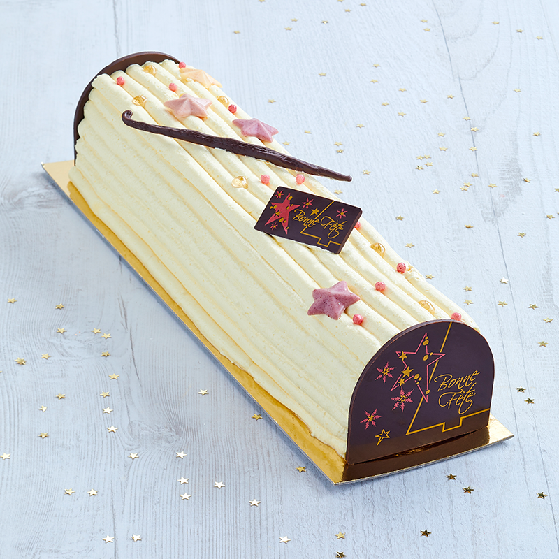 Bûche pâtissière à la vanille - collection Noël - pâtisserie La Romainville