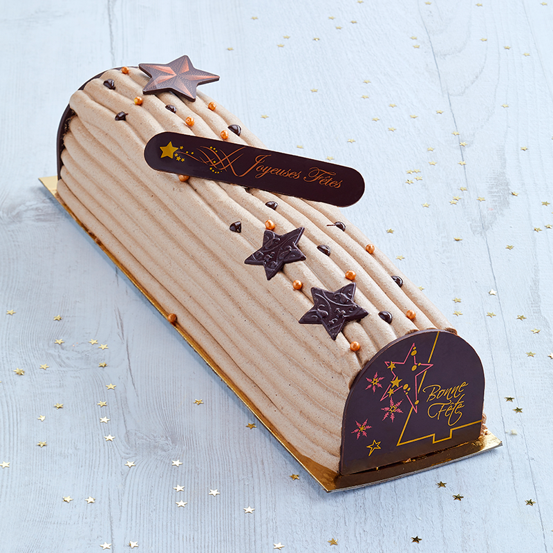 Bûche pâtissière à la vanille - collection Noël - pâtisserie La Romainville