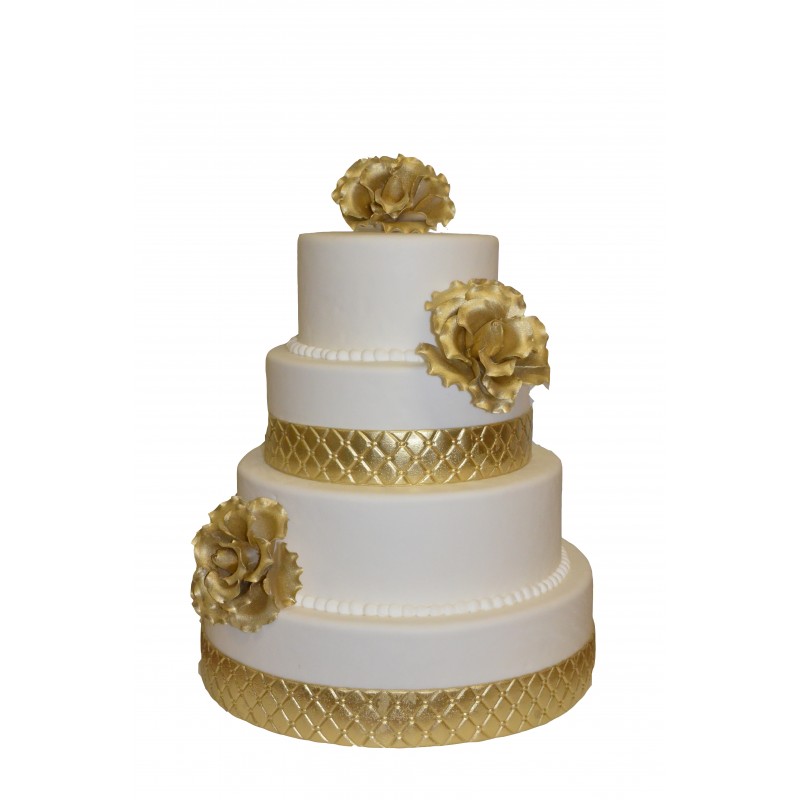 Wedding Cake Or - Pièce Montée mariage - Pâtisserie La Romainville