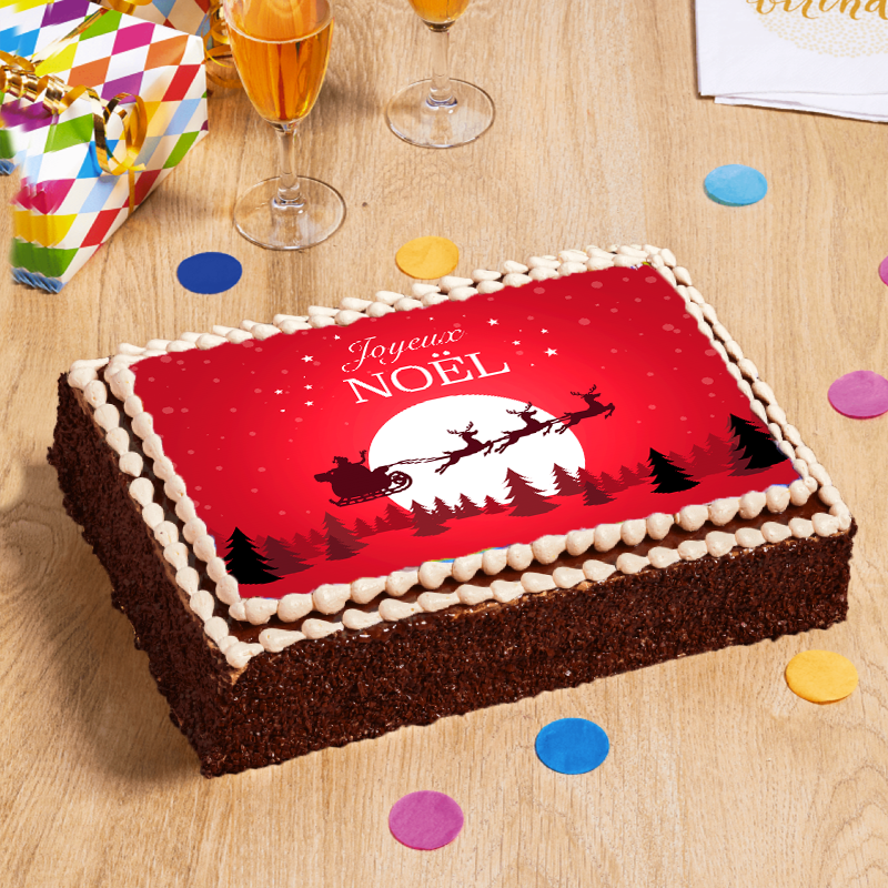 gâteau décoré du traineau du père Noel pour fêter le 25 Décembre gâteau décoré du traineau du père Noel pour fêter le 25 Décembre