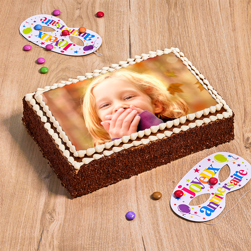 gâteau au chocolat avec photo - personnalisez le avec la photo de votre choix