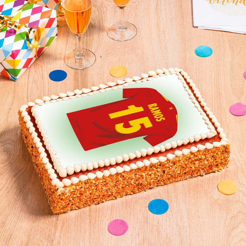 gateau maillot de foot espagne noisette