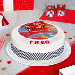 grand gateau Cars en pate à sucre enfants pâtisserie La Romainville