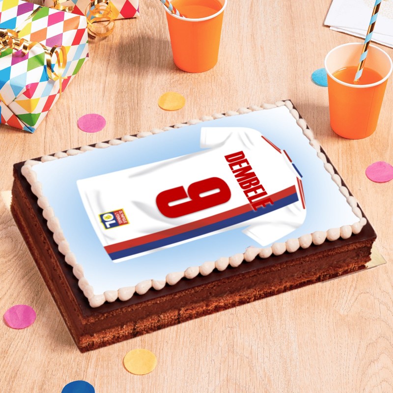 Craqueline - entremets Chocolat - Thème Foot Olympique Lyonnais