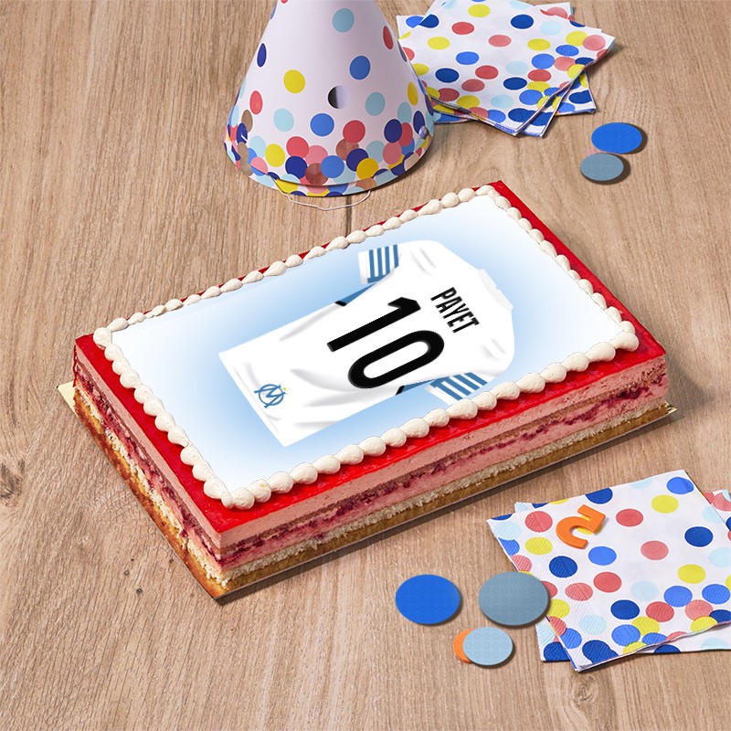 Framboisine - entremets framboise - Thème Foot OM (Olympique de Marseille)