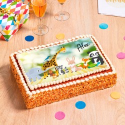Gâteau d'anniversaire animaux au chocolat, noisette, vanille ou noix de coco
