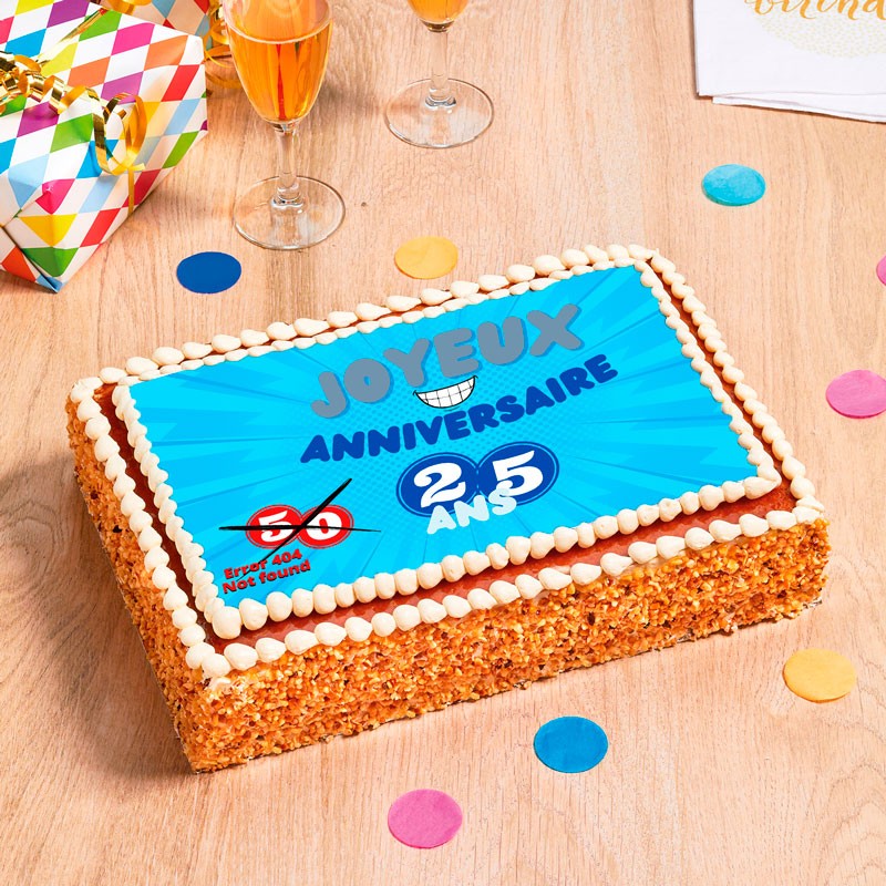 Gâteau Joyeux anniversaire personnalisé, livré chez vous ou en