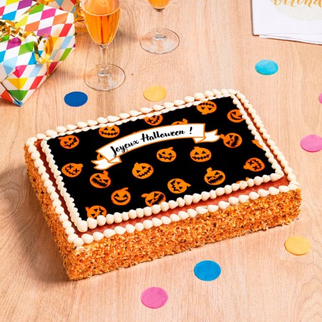 Gâteau Citrouille Halloween - layer cake halloween Pâtisseries La Romainville - disponible en livraison à domicile