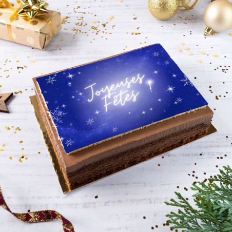 Chocolat glacé personnalisé Joyeuses Fêtes - glace chocolat