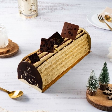 Bûche pâtissière au café - collection Noël - pâtisserie La Romainville
