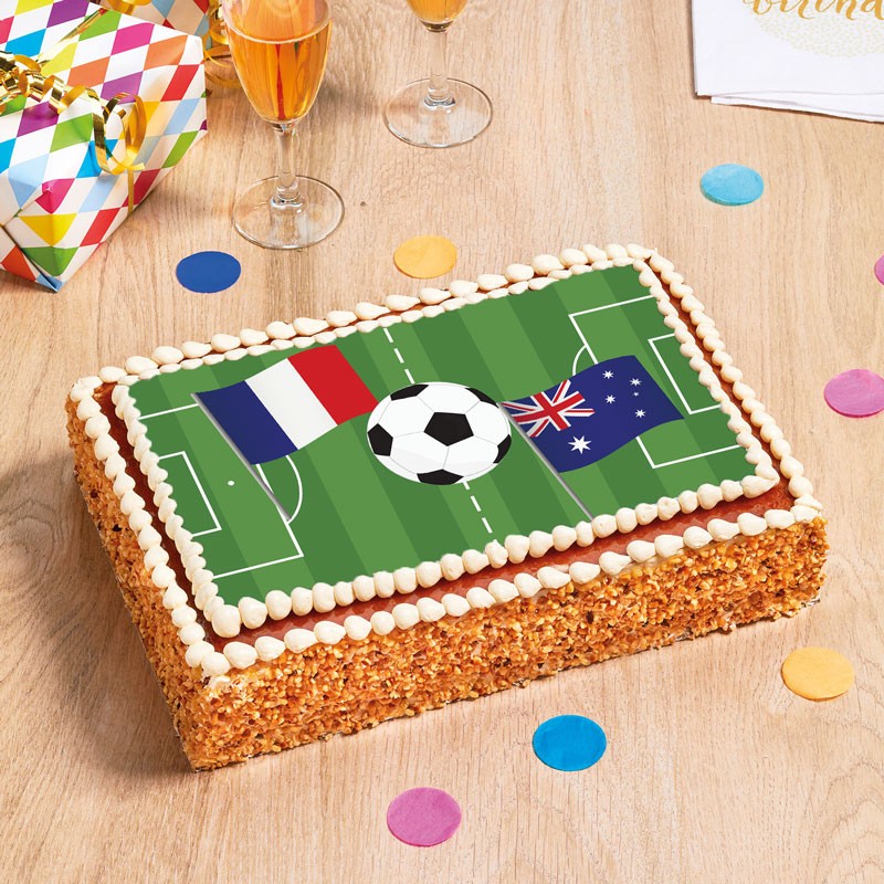 Gâteau Coupe du Monde de Football 2022 - Match France-Australie Gâteau Coupe du Monde de Football 2022 - Match France-Australie