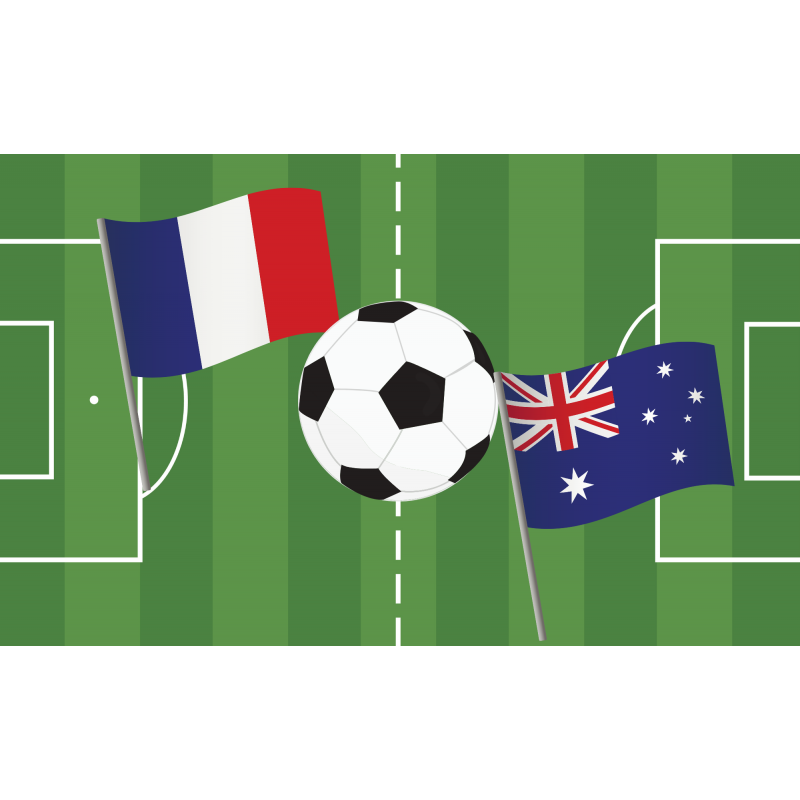 Gâteau Coupe du Monde de Football 2022 - Match France-Australie Gâteau Coupe du Monde de Football 2022 - Match France-Australie
