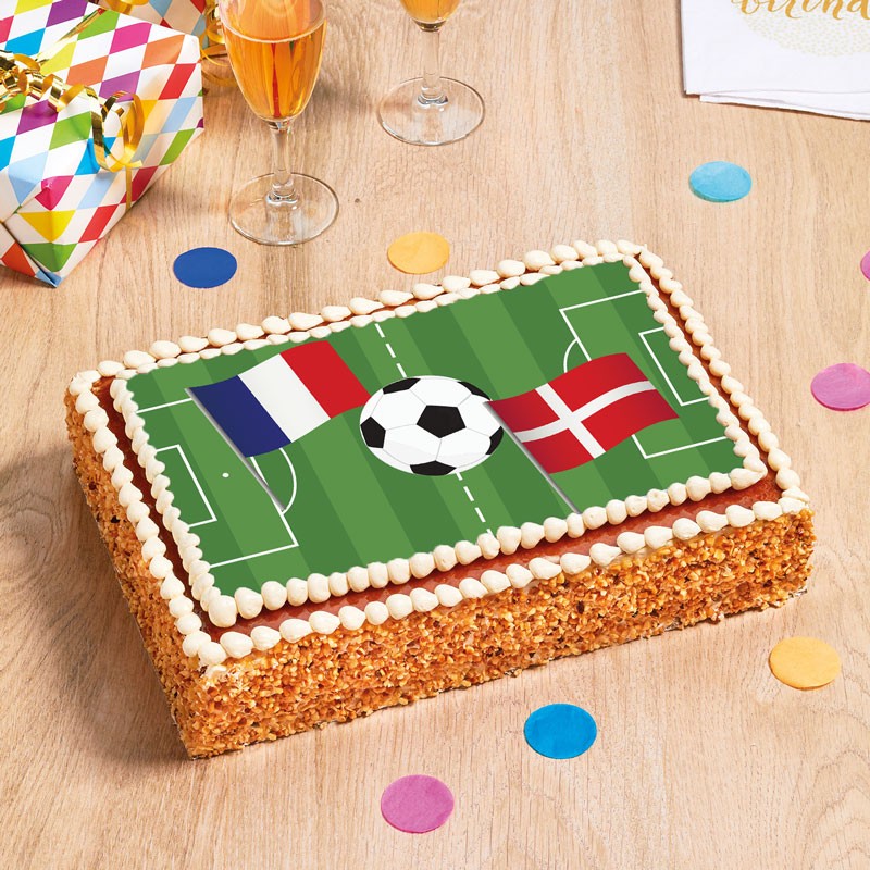Gâteau Coupe du Monde de Football 2022 - Match France-Danemark Gâteau Coupe du Monde de Football 2022 - Match France-Danemark