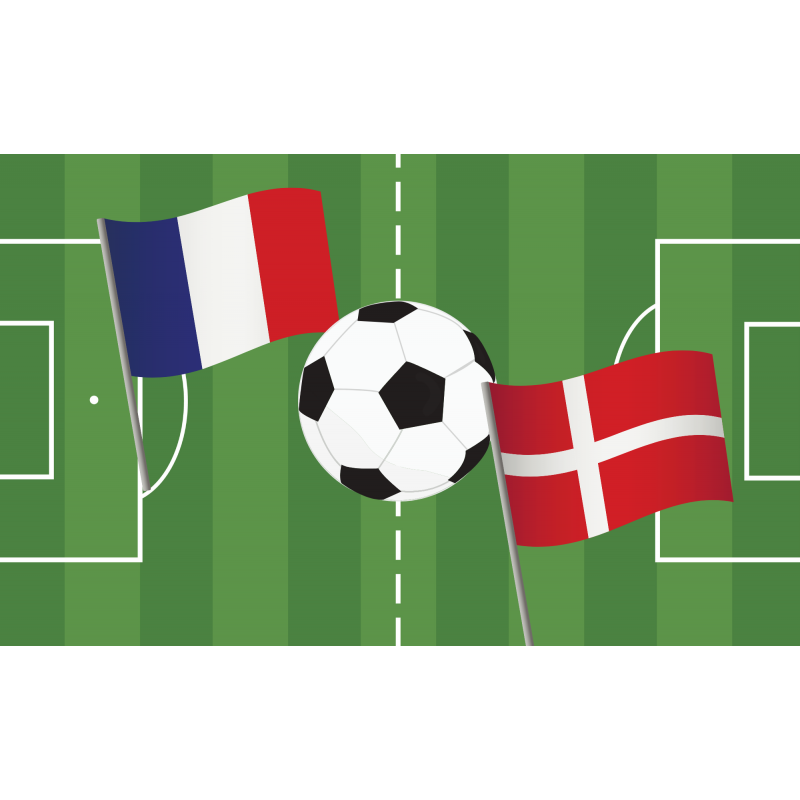 Gâteau Coupe du Monde de Football 2022 - Match France-Danemark