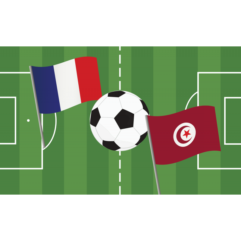 Gâteau Coupe du Monde de Football 2022 - Match France-Tunisie Gâteau Coupe du Monde de Football 2022 - Match France-Tunisie
