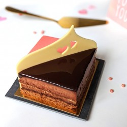 Gâteau Saint-Valentin - entremets chocolat et fraise rose - Pâtisserie La Romainville