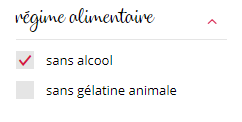 Filtre régime alimentaire